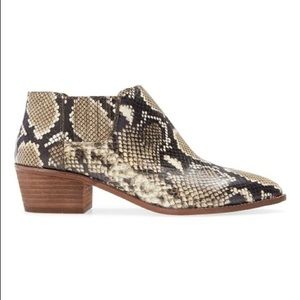 MADEWELL Women’s Snake-Embossed Chelsea Leather Boot Bootie Brown Tan Size 10